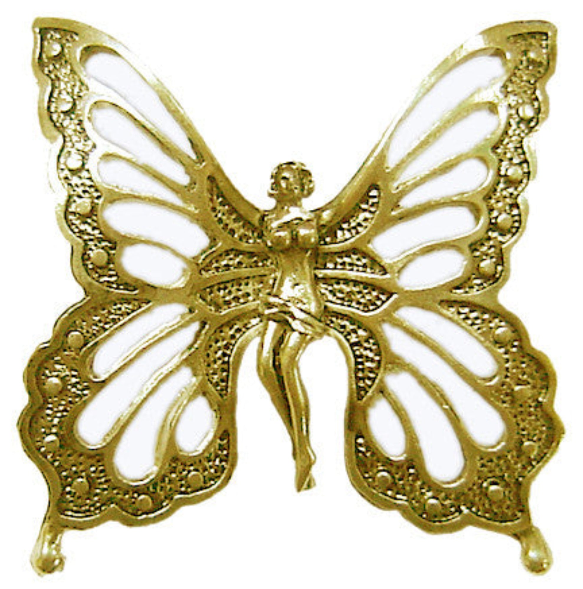 Gold fairy butterfly hair hook, front view