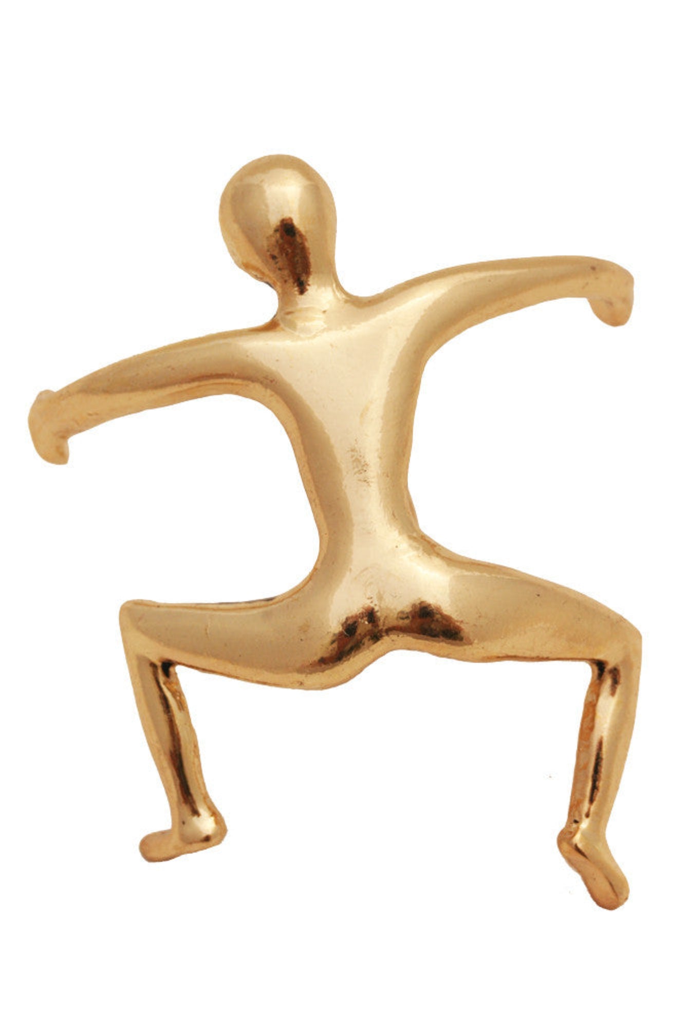 Gold Hang Man ponytail hair hook, front view