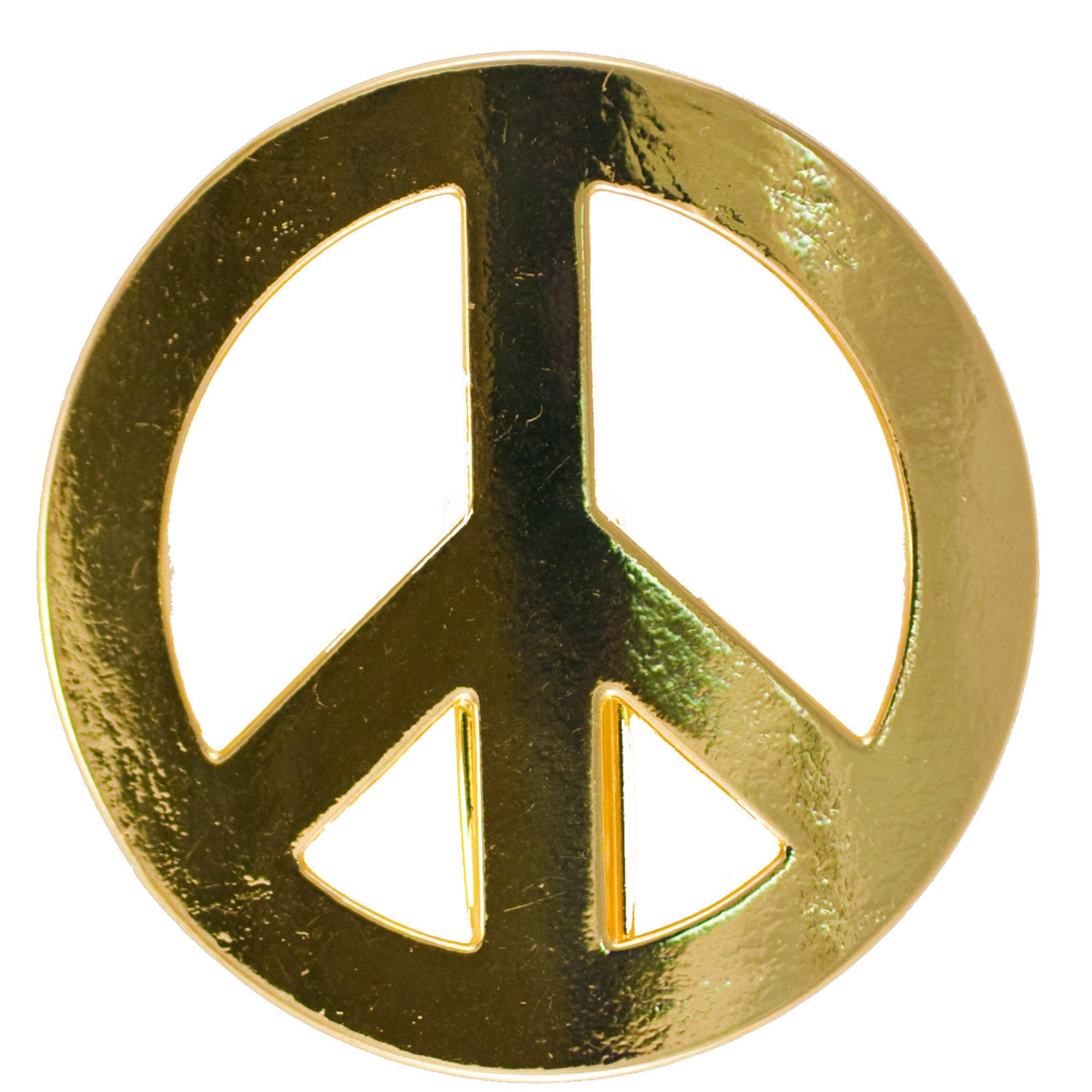 Peace Sign Hair Hook Gold – Stylish Ponytail Holder Boho Accessory front view