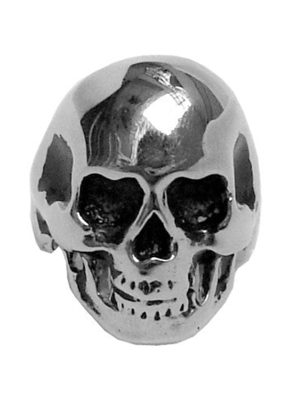 Skull Ring - Stainless Steel Bold Masculine Statement Jewelry front view
