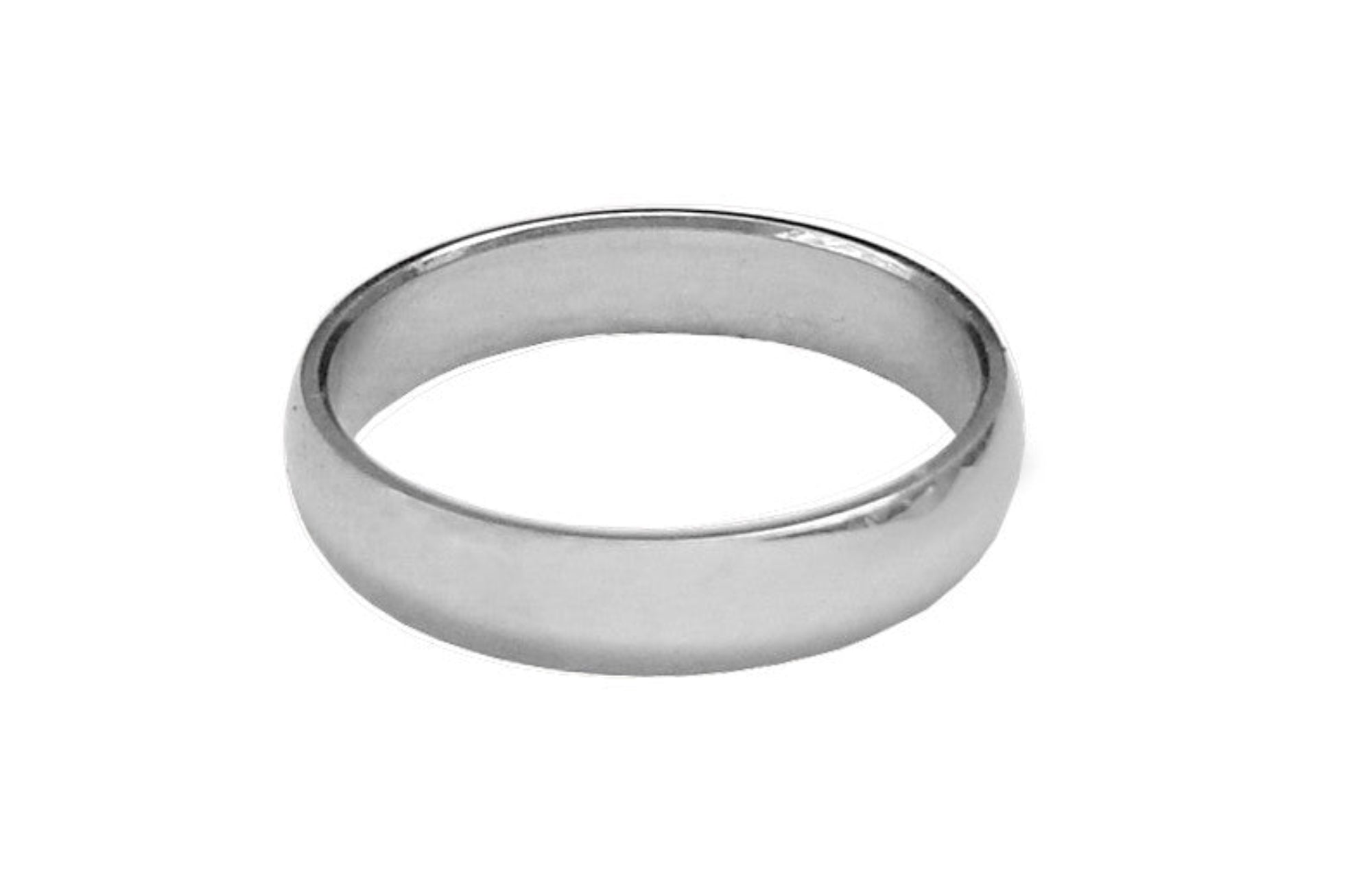 Stainless steel simple band ring, minimalist design, front view