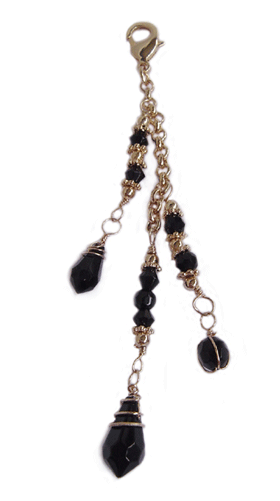 Large Gold Beaded Charm – Elegant Ponytail Wrap Accessory front view