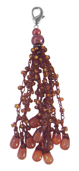 Charm Large Macrame yarn with Beads - Dark Brown