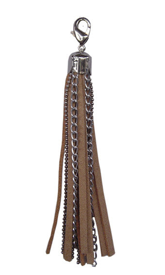 Charm Large Silver - Leather Brown