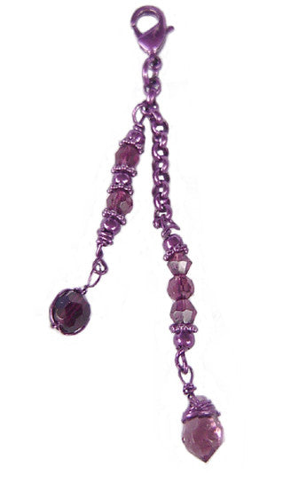 Charm Small Purple Beads and Purple Wire