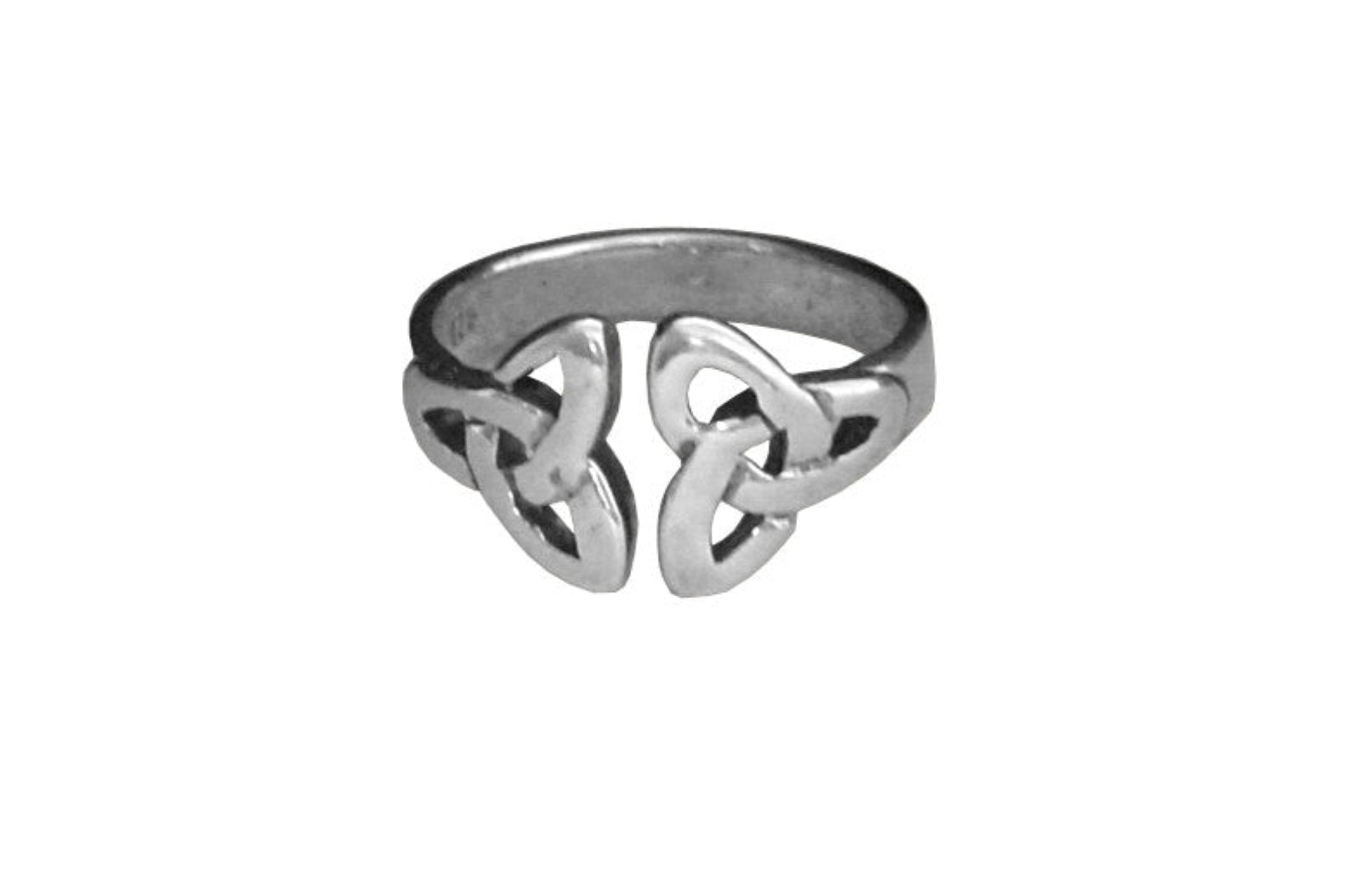 Silver Celtic knot adjustable toe ring with pink gemstone worn on toe