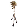 Hair Hook Gold Rose with Bead Charm Ponytail Holder