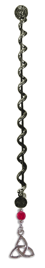 6" Gun Black Hair Spiral – Elegant Ponytail Wrap for Long Hair front view