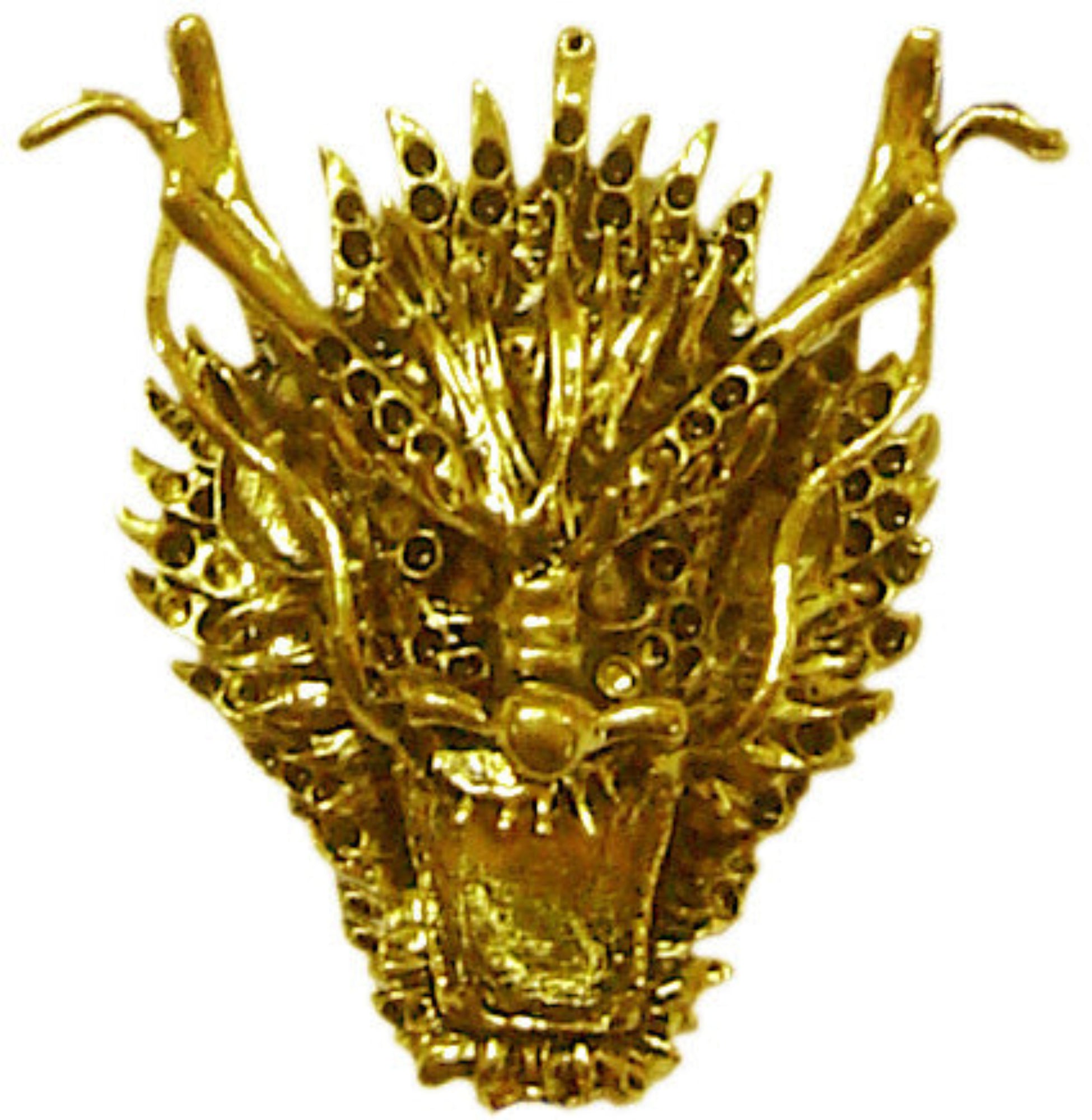 Gold dragon hair hook ponytail holder, front view